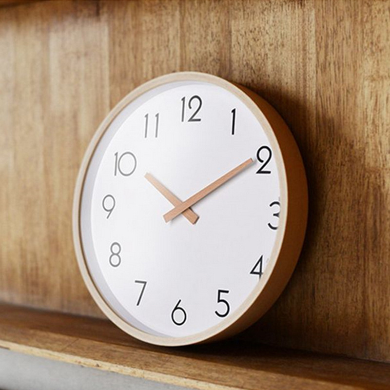 E-Commerce Cross-border Explosions Solid Wood Mute Scanning Simple Design Art Clock Nordic Wooden Clock Wooden Wall Clock