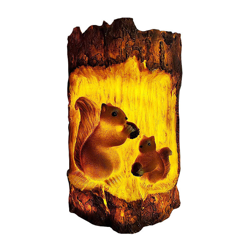 Cross-border New Solar Squirrel Stump Christmas Decorative Lights Courtyard Holiday Atmosphere Dress-up Outdoor Landscape Lights