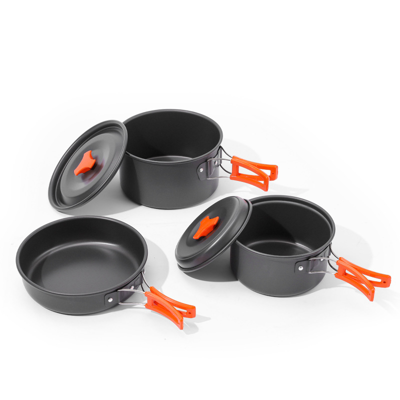 2-3 sets of pots outdoor cookware portable multifunctional camping picnic pot bowl gas stove three-piece DS-300