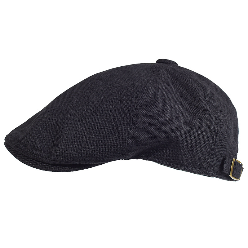 Japanese Style Retro Advanced Cap Men's Linen Breathable Summer Artistic Cotton Linen Beret Women's Short Edge Cap Detective Cap