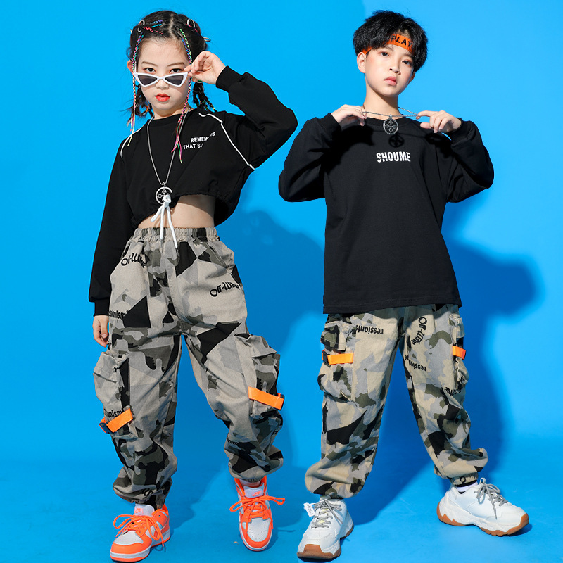 子供の街のダンス服の春秋男の子のヒップホップの出演服の女の子のファッションのショーのファッションのダンスのダンスのダンスの演壇のドラム|undefined