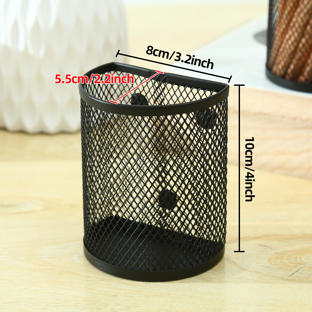 Magnetic pen holder storage box metal office supplies desktop stationery storage box with magnetic pen holder wholesale