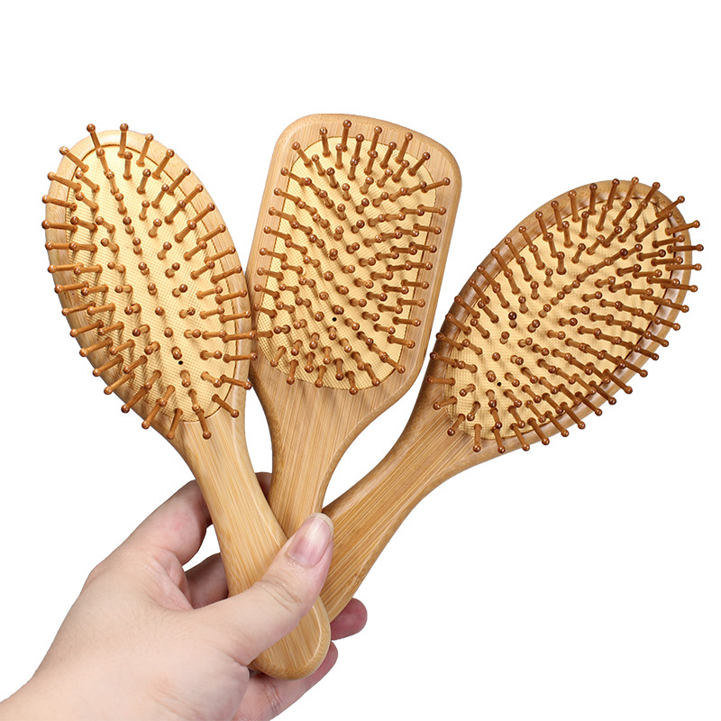 in stock wholesale cost-effective explosions bamboo head comfortable massage air cushion comb straight hair blowing shape airbag comb