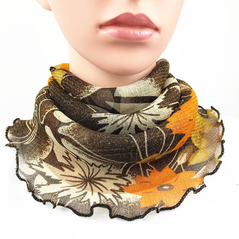 Spring and summer new ever-changing multi-functional gold silk ear mask scarf women's pullover small silk scarf neck protection enlarged upgraded version