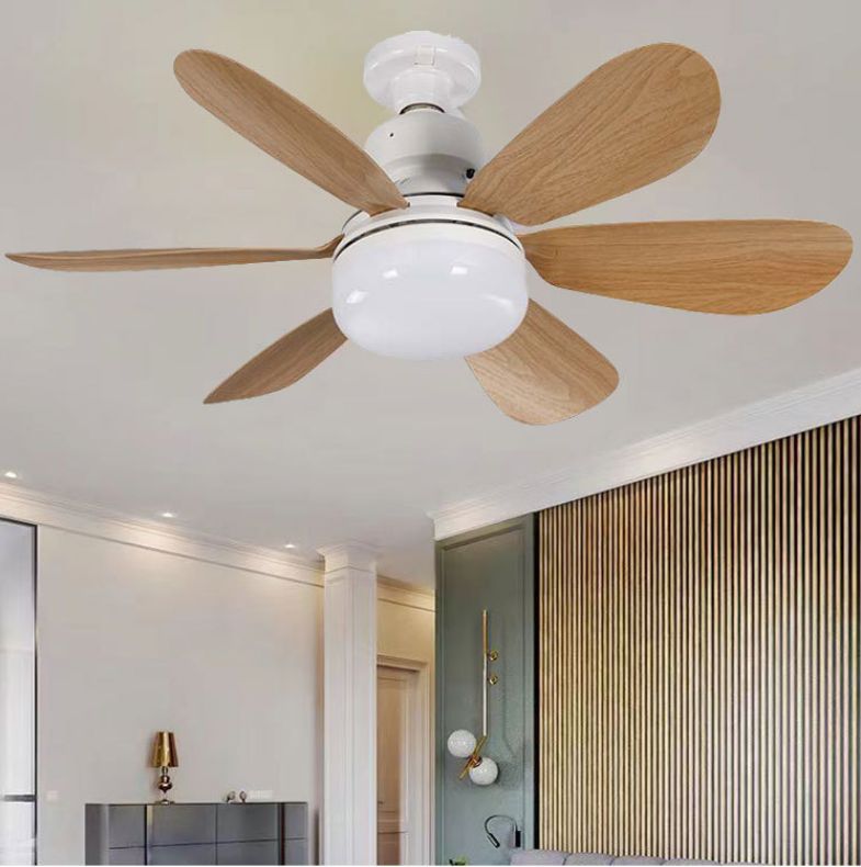 Cross-border LED intelligent remote control fan light three-color dimming household bedroom children's room fan light