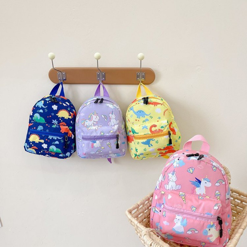 New Kindergarten Schoolbag Cute Unicorn Girls Small Backpack Cartoon Dinosaur Boys Nylon Backpack Wholesale