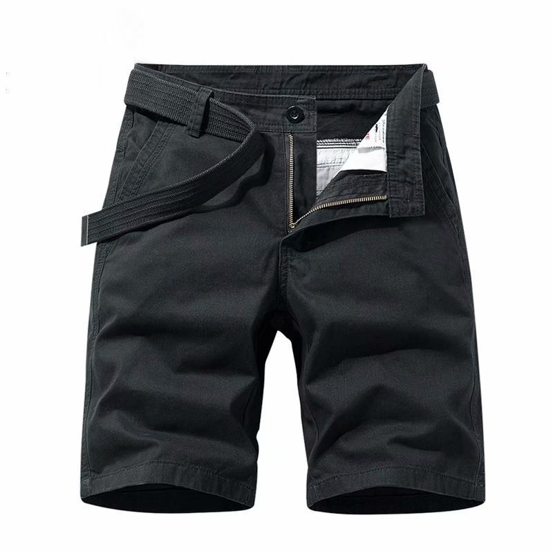 Wholesale summer trendy men's cropped pants men's workwear casual shorts color washed beach pants 5