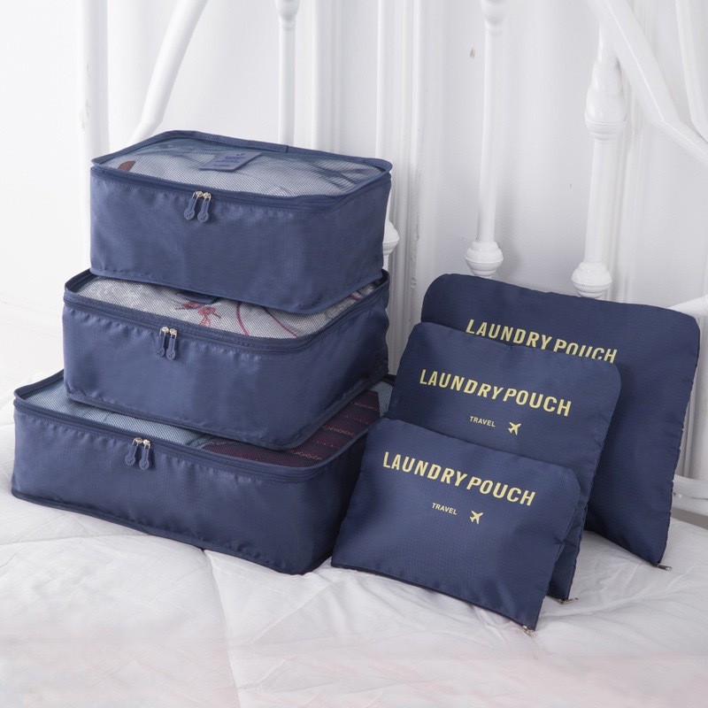 Travel storage six-piece luggage sorting finishing bag Oxford cloth clothing finishing storage 6-piece set Wholesale