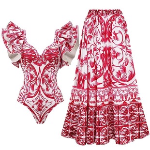 2023 new fashion trend sexy swimsuit wholesale printed women's one-piece suit sling European and American swimsuit wholesale