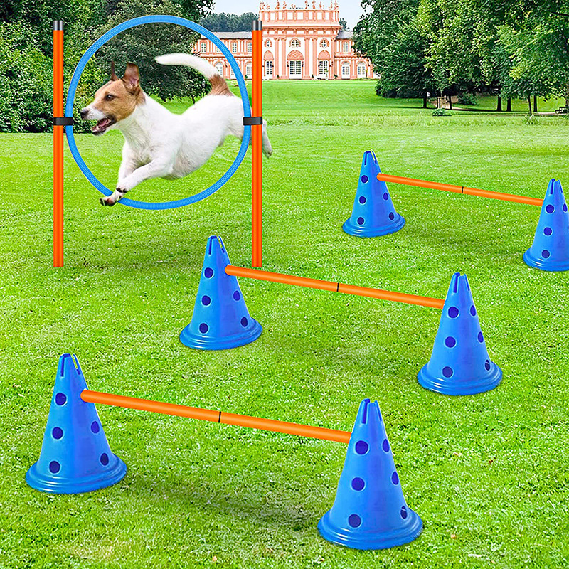 Pet Products Dog Agility Training Set Jumping Ring Jumping Rod Combination Obstacle Training Rod-winding Dog Training Equipment