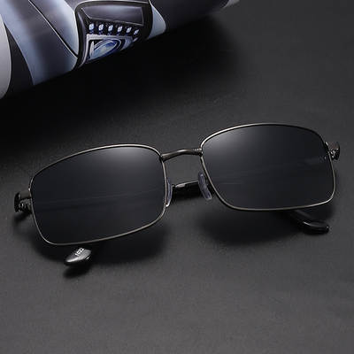 2023 summer color-changing polarized sunglasses men's driving night vision glasses black metal sunglasses wholesale manufacturers