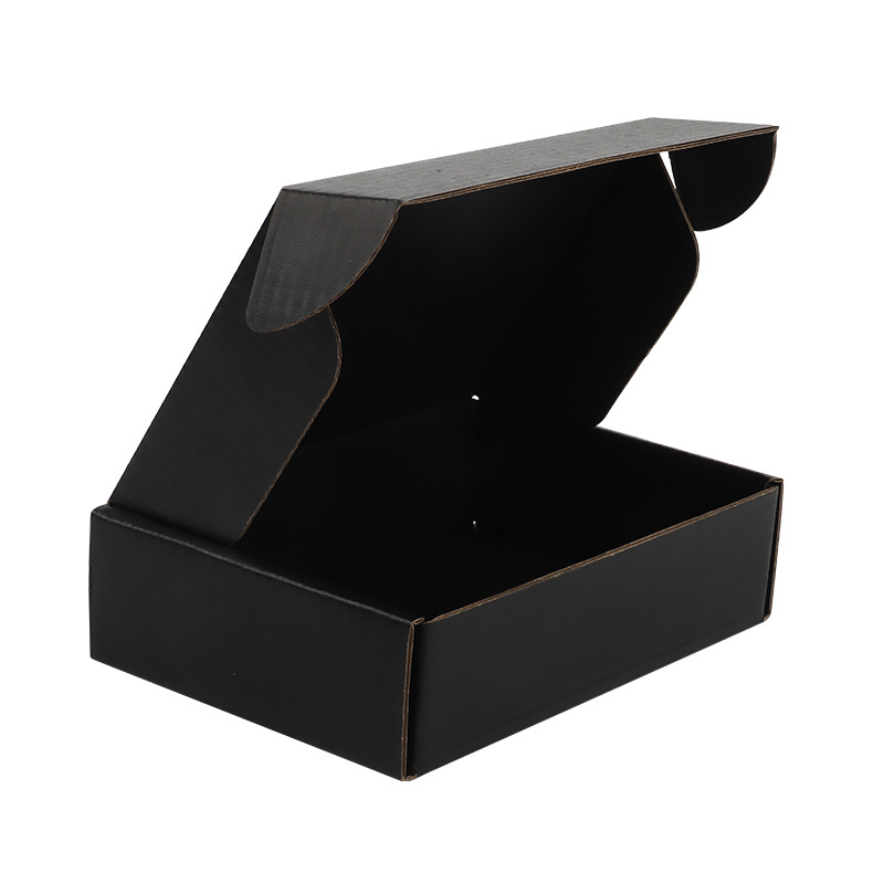 Black flying machine box in stock box express box clothing 3C digital large express box in stock printed LOGO