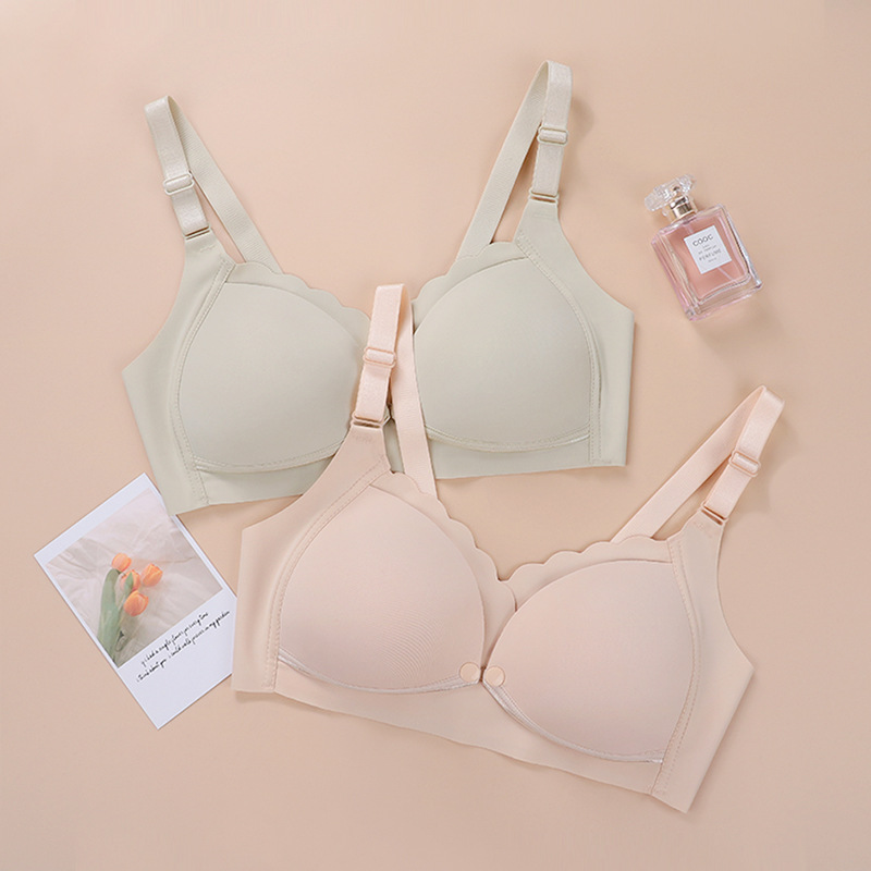 Summer New Breastfeeding Underwear Gather-up No Steel Rings Pregnancy Postpartum Large Size Thin Non-marking Ice Silk Pregnant Women's Bra