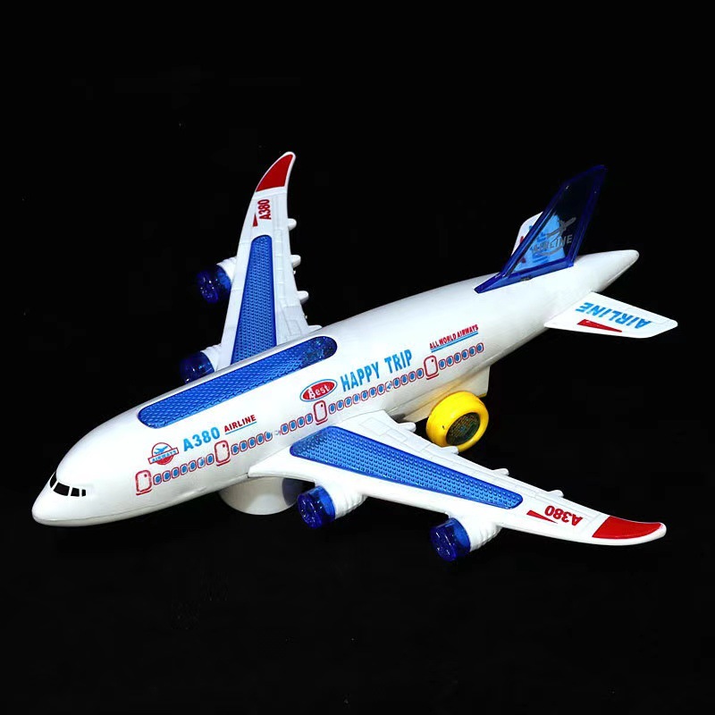 A380 Airbus universal aircraft Electric Universal music lights super cool children's stall luminous toy aircraft wholesale