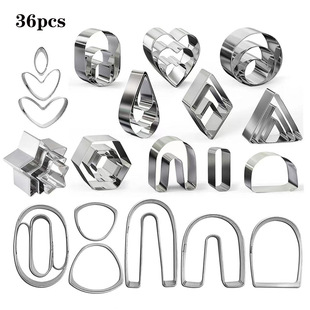 36-piece set of polymer clay tools stainless steel earrings cutting mold soft clay diy making supplies