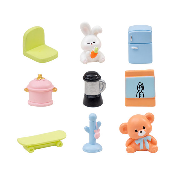 Micro Landscape Doll House Bunny Furniture Electric Model DIY Accessories Mini Small Home Miniature Ornaments