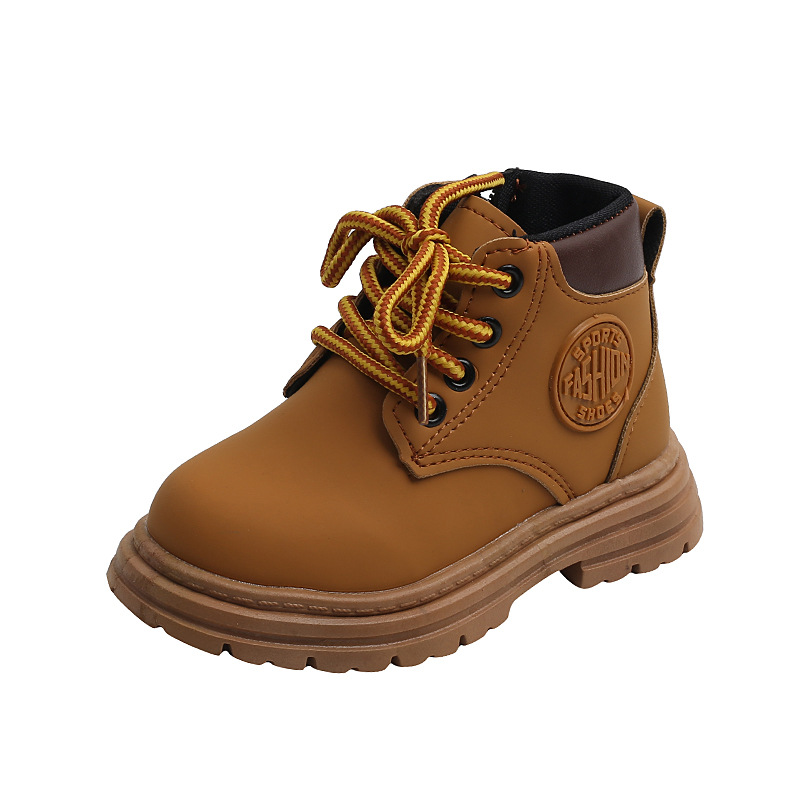 Children's Martin Boots Fall/Winter 2023 New Children's Shoes Girls Baby Boots Small Yellow Boots Boys Casual Ankle Boots_voghion.com