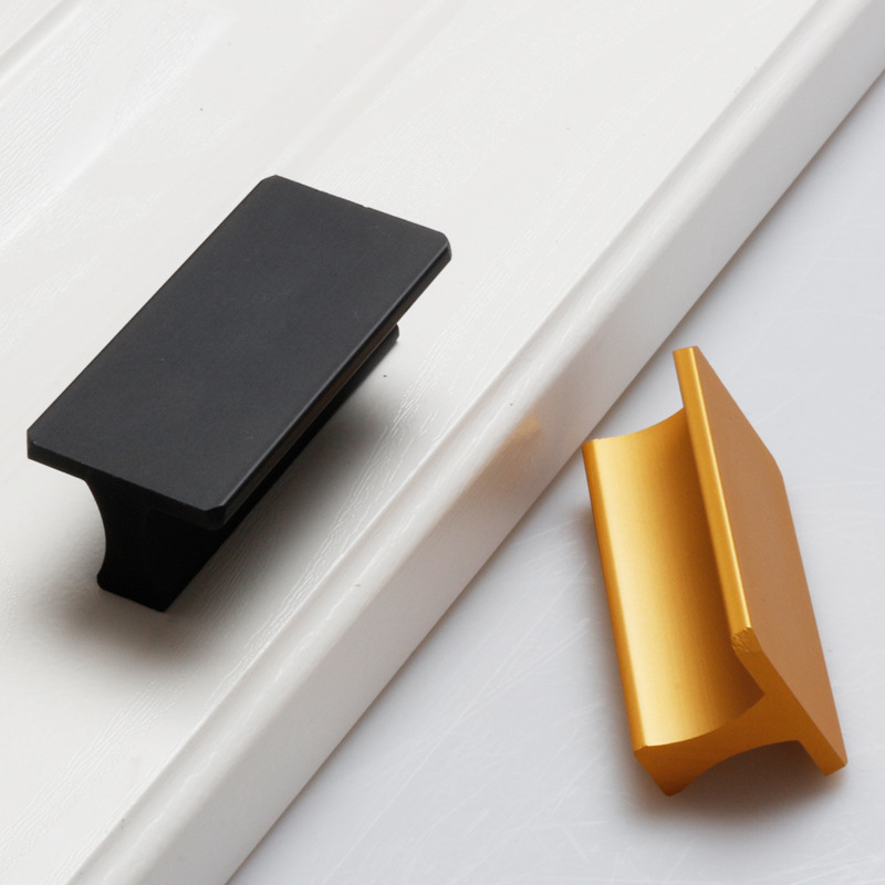 Light Luxury Aluminum Alloy Cabinet Bedside Table Handles Rectangular Simple Hardware Furniture Accessories Square Handles Drawer