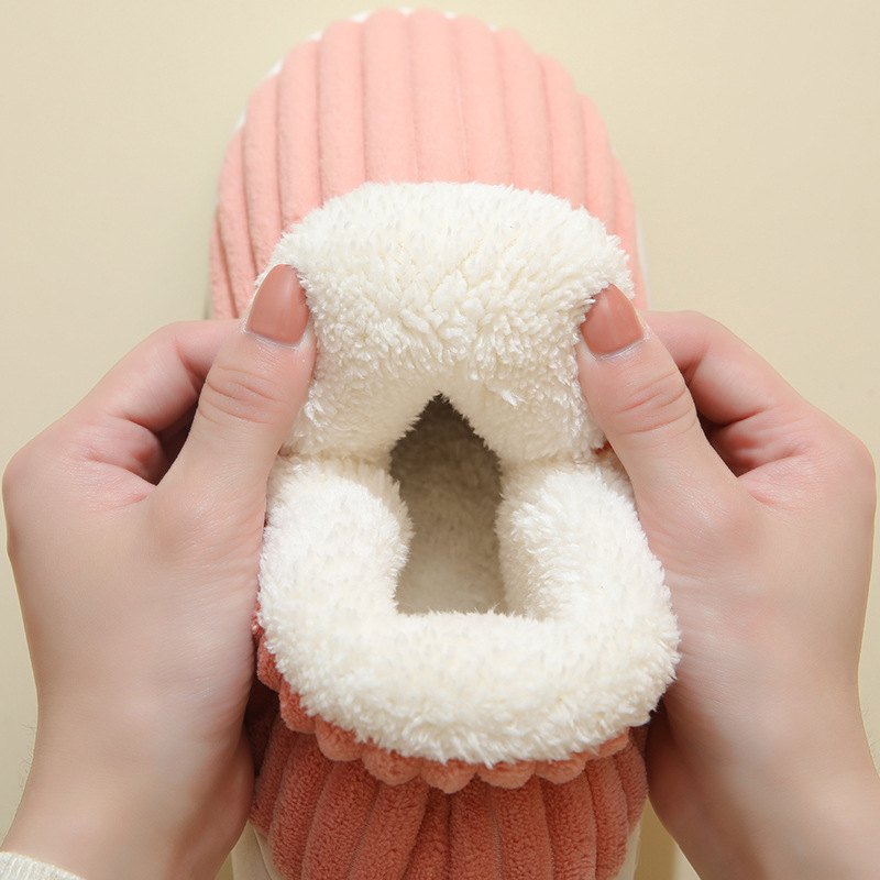 Cotton Slippers Women's Autumn and Winter Thick Bottom Home Warm Couple Slippers Home Non-slip Men's Bag with Cotton Slippers Wholesale