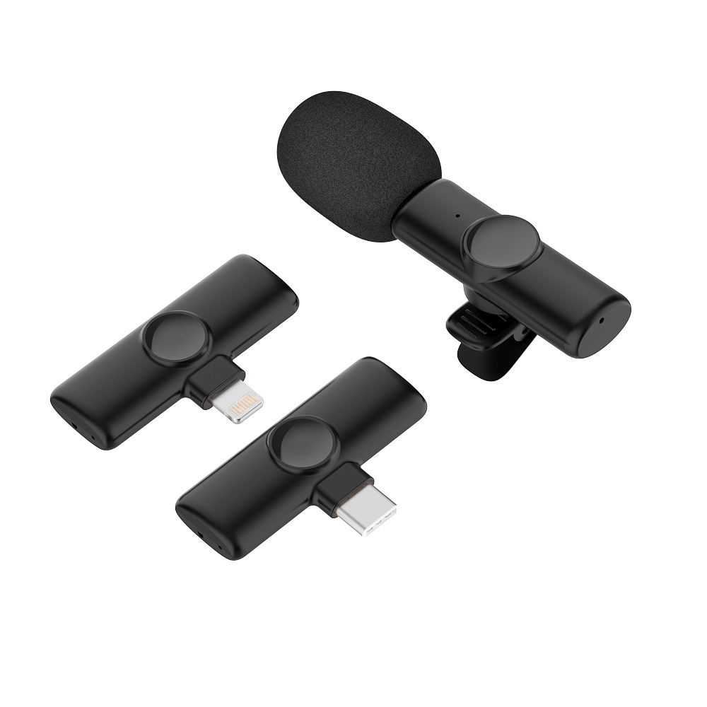 Wireless collar clip microphone K2 one drag two noise reduction 2.4G mobile phone live chattering outdoor microphone factory outlet