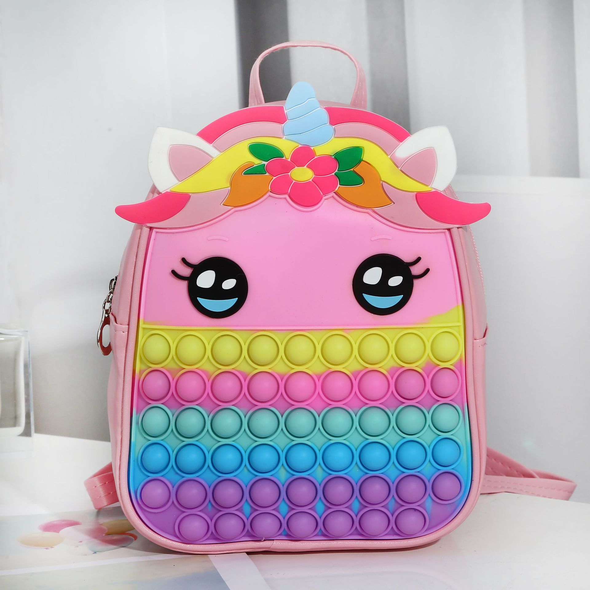 New Unicorn rodent pioneer silicone bag large capacity pinch bubble decompression children's cartoon cute schoolbag