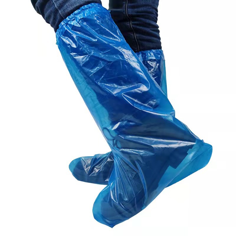 Thickened long disposable boot cover rain-proof lengthened farm shoe cover outdoor drifting wear-resistant plastic foot cover