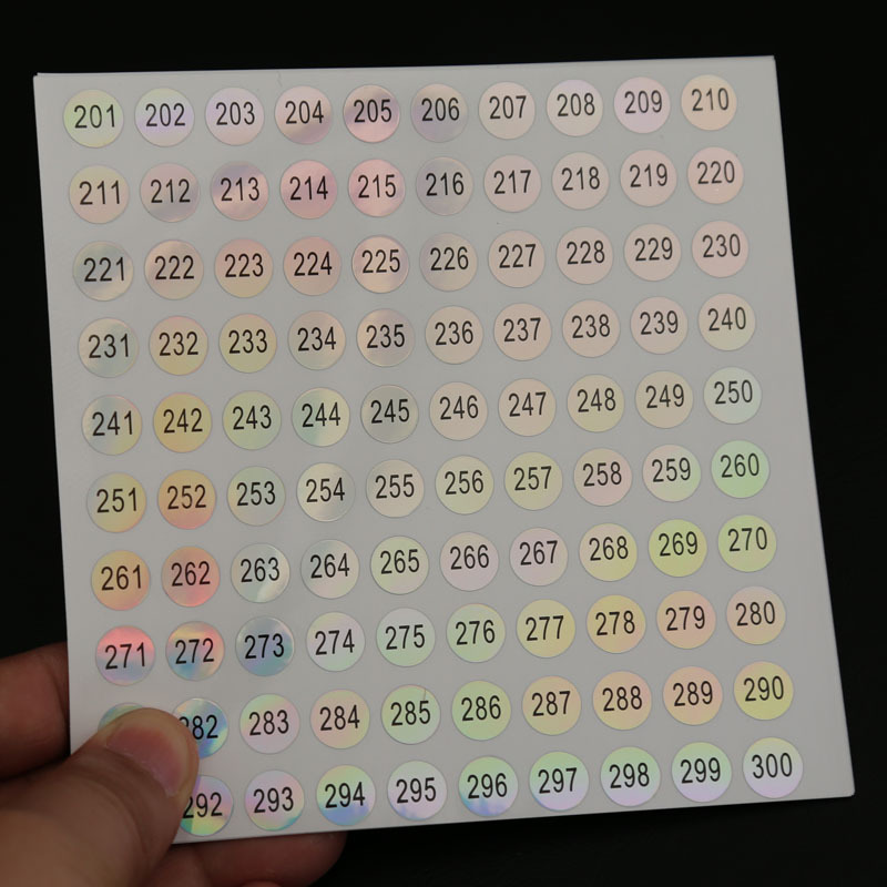 1-1000円形デジタルステッカーネイルカラー番号デジタルラベル番号ステッカーページ番号レーザー防水|undefined