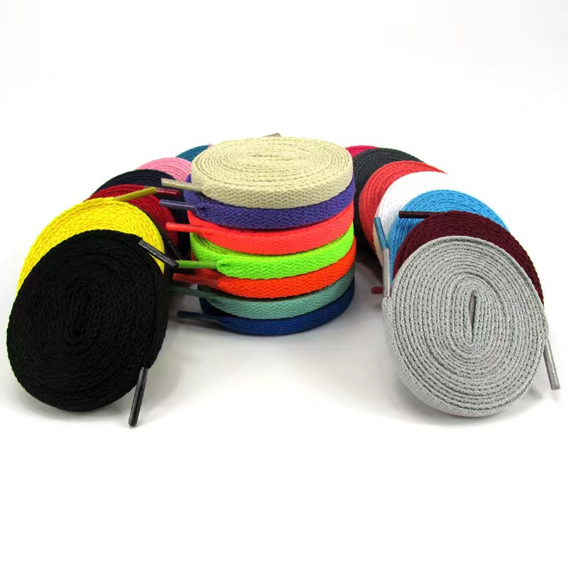 Open white black flat shoelaces sports casual canvas white polyester shoelaces factory direct wholesale shoe rope