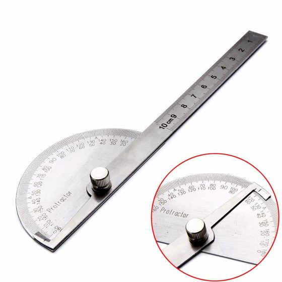 Protractor angle ruler indexing gauge stainless steel angle gauge angle ruler 180 degree semicircle woodworking angle ruler 14cm