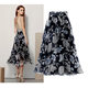 Chiffon Skirt Women's Summer Large Size New Mid-length Floral Skirt High Waist Foreign Trade Mid-length Skirt Slim A- line Gauze Skirt