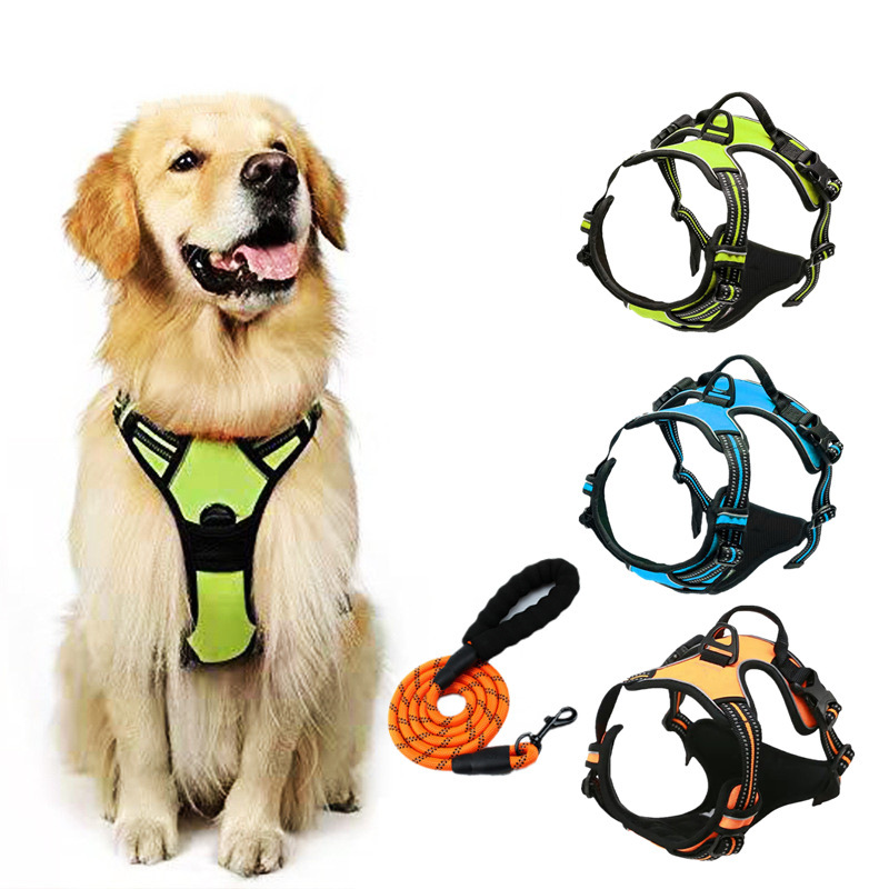 Amazon Pet Anti-Shock Explosion Vest Reflective Chest Strap Large Dog Chain Leash Dog Pet Supplies