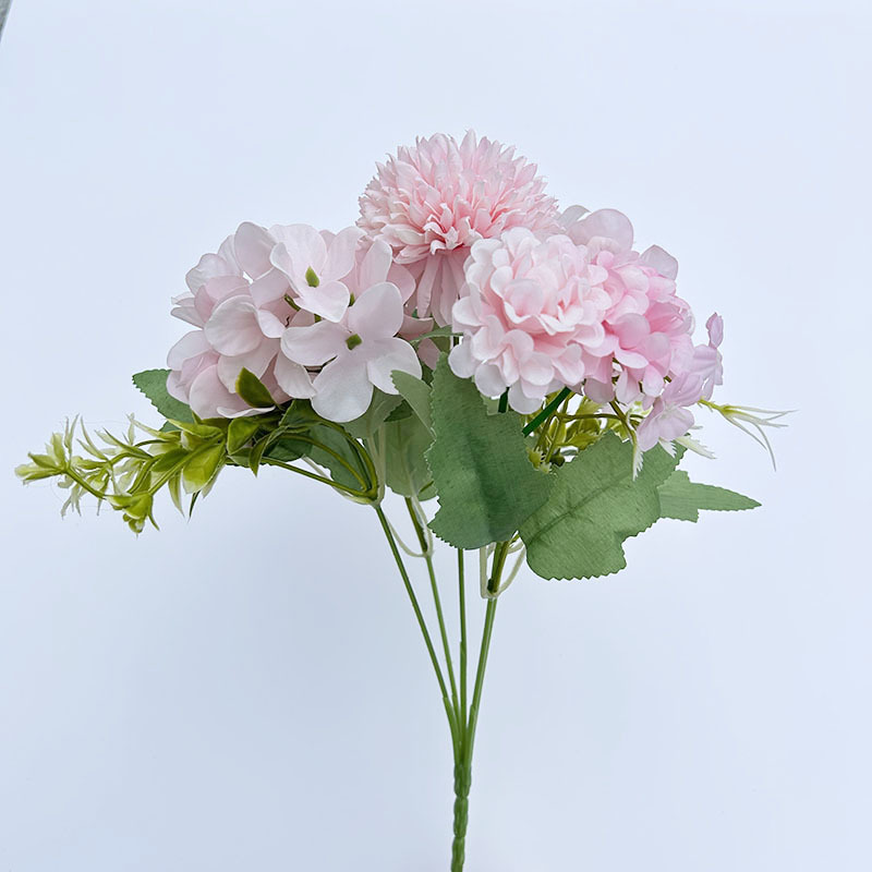 5 fork small flower simulation bouquet artificial Juanhua home hotel decoration flowers_voghion.com