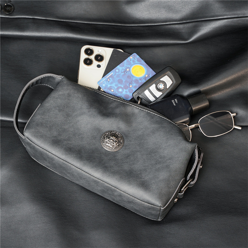 2024 New Korean Style Men's Bag Business Casual Clutch Bag Chinese Style Clutch Bag Envelope Bag Mobile Phone Bag Small Bag