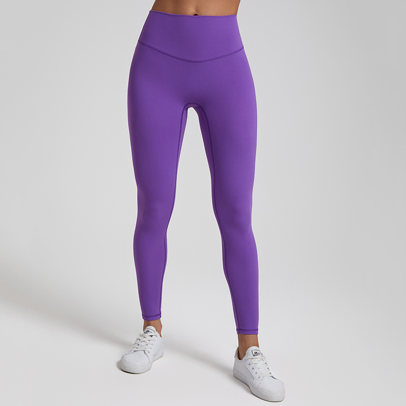 New Yoga Pants European and American Cross-border High Waist Hip-lifting Running Fitness Pants No Embarrassment Line Naked Sports Yoga Clothing for Women