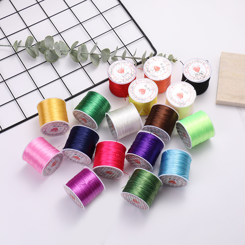 DIY handmade beaded flat Crystal elastic line Buddha beads bracelet elastic rope thick 0.8MM elastic line hair extension line