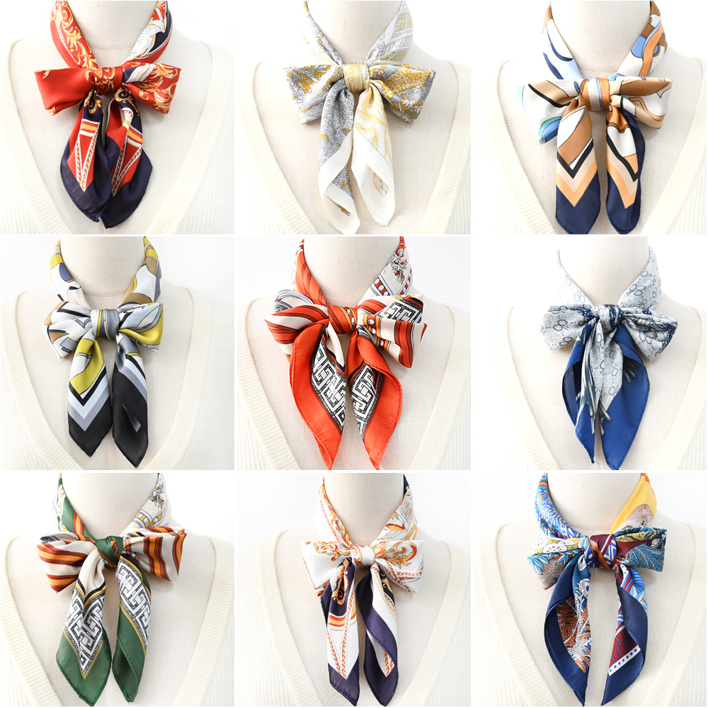 Shanghai Story Silk Scarf Small Square Scarf Women's Spring and Autumn 70CM Silk Versatile Fashion Square Small Scarf Wholesale