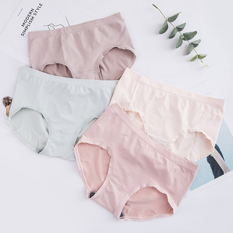 Silver Box 1.0 Graphene Boxed Antibacterial Bacteriostatic Deodorant Pure Cotton Underwear Women's Breathable Mid-Waist Briefs