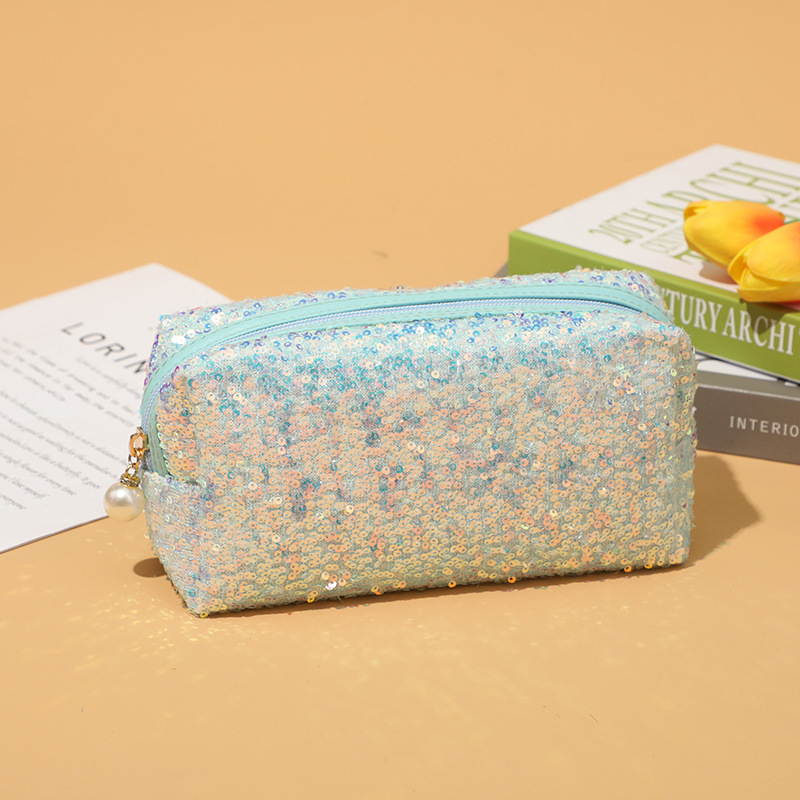 New ins Style Embroidered Sequins Large Capacity Cosmetic Bag High Beauty Star Portable Magic Mummy Storage Bag