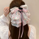 Pink floral ribbon clip