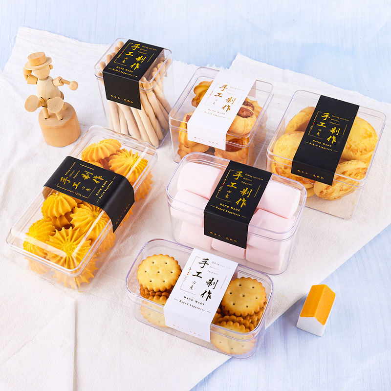 Baking Cookie Box Small Cake Snowflake Crisp Transparent Cake Plastic Box Snack Box Wholesale