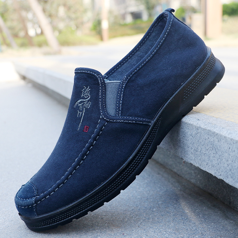 2024 Spring Polyurethane Men's Shoes Old Beijing Cloth Shoes Canvas Shoes Men's Sports Casual Single-layer Shoes Breathable Work Shoes