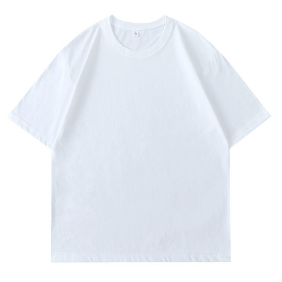 180g solid color round neck plus size combed cotton short sleeve T-shirt men's and women's same half sleeve sports loose clothes bottoming shirt