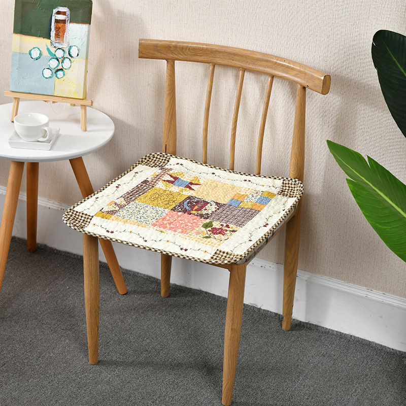 Cross-border hot sale thickened fabric chair cushion Korean pastoral style warm dining chair cushion home tatami cushion