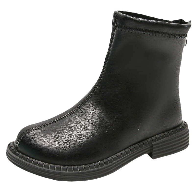 Girls' Single Boots 2023 Autumn and Winter New Korean Style Simple Large Children's Stylish Thin Boots Girls' British Style Martin Boots