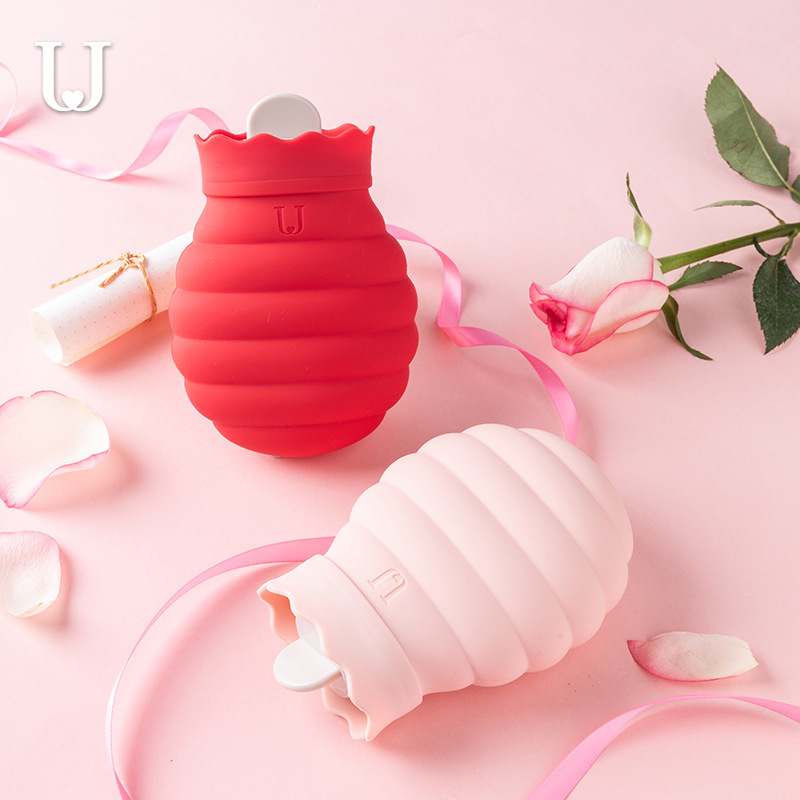 Silicone Hot Water Bag Water Filling Warm Water Bag Belly Warm Feet Bed Warm Baby Hand Warmer Cute Microwave Heating