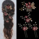 Amazon cross-border for a group of 4 color flower bride wedding combination suit headdress hair accessories batch