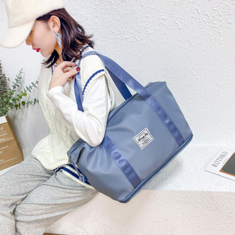 Wet and Dry separation sports portable shoulder bag yoga fitness bag large capacity folding travel bag trolley case women's bag