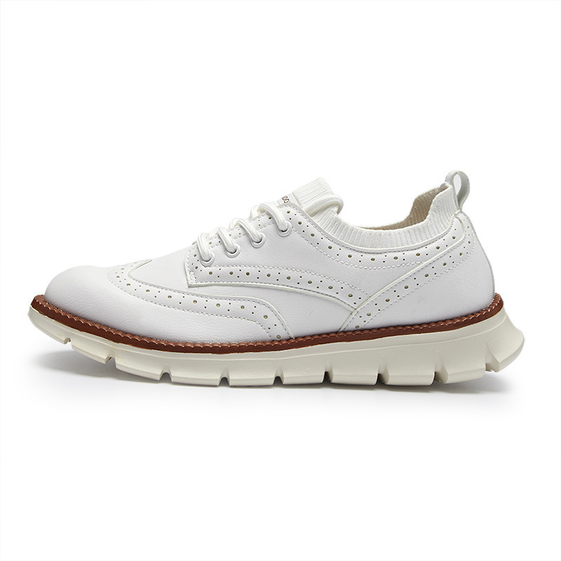 2023 Summer Korean men's shoes casual leather shoes brogue casual men's shoes leather shoes leatheMens shoes
