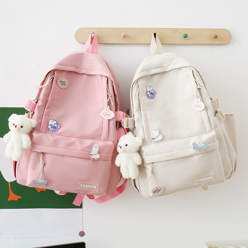 Backpack Lightweight Girls' Large Capacity Fresh Sweet Casual Fashionable Backpack Korean-style Ins Schoolbag for Primary and Secondary School Students