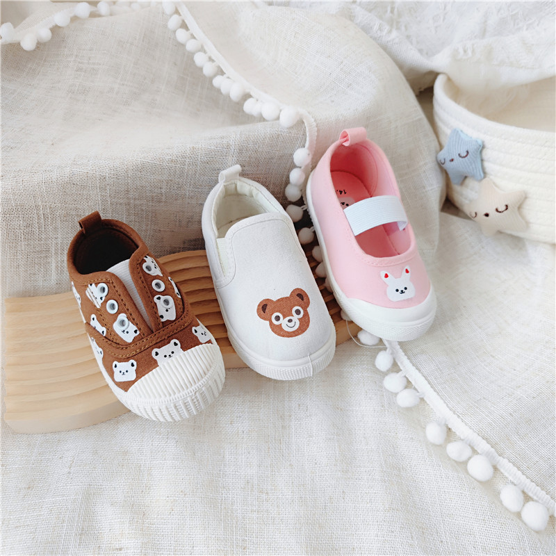 Spring 2023 export daily order SR kindergarten cartoon canvas shoes baby soft bottom toddler shoes boys and girls shoes